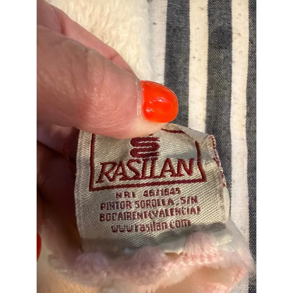 Vintage Rasilan Spain Plush Baby Blanket Pastel Country Landscape 110x140cm 2007